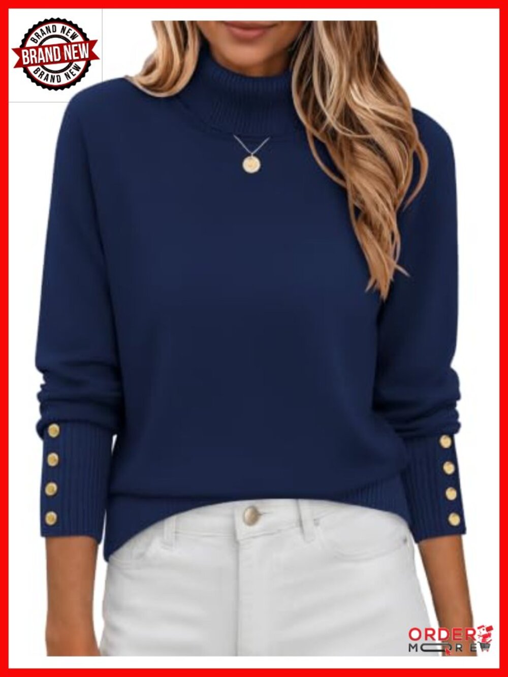 Zeagoo Womens Turtleneck Sweater Long Sleeve Ribbed Knit Pullover Jumper